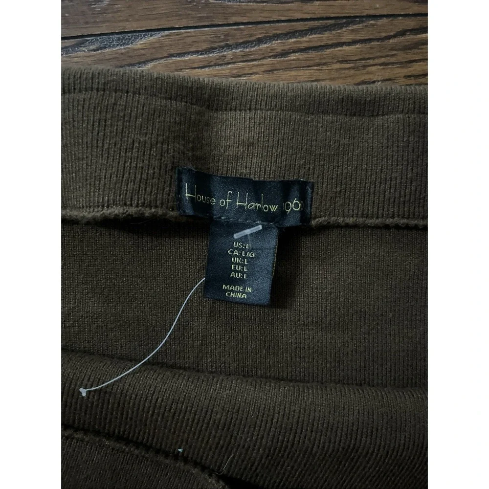house of harlow straight cut out bottom skirt brown large